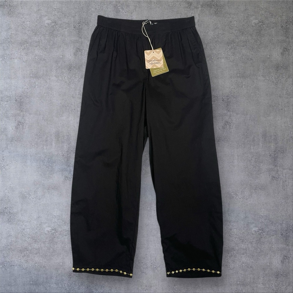 Gudrun Sjoden Trouser Elsa Pants Womens S Black Organic Cotton Elastic Waist - Picture 2 of 10